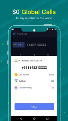 VCall - Global WiFi Call android App screenshot 2